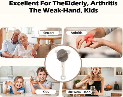 Handheld Jar Openers for Seniors (Adjustable) – for Jars, Bottles, Lids & Caps – Easy Grip, Effort-Saving, Stainless Steel (Kitchen Tool)