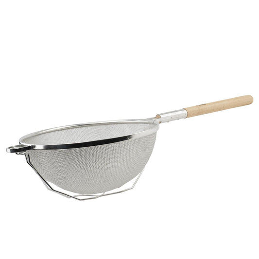 Strainer, 14-Inch Diameter, Reinforced Double Mesh, Medium, Nickel, Tan