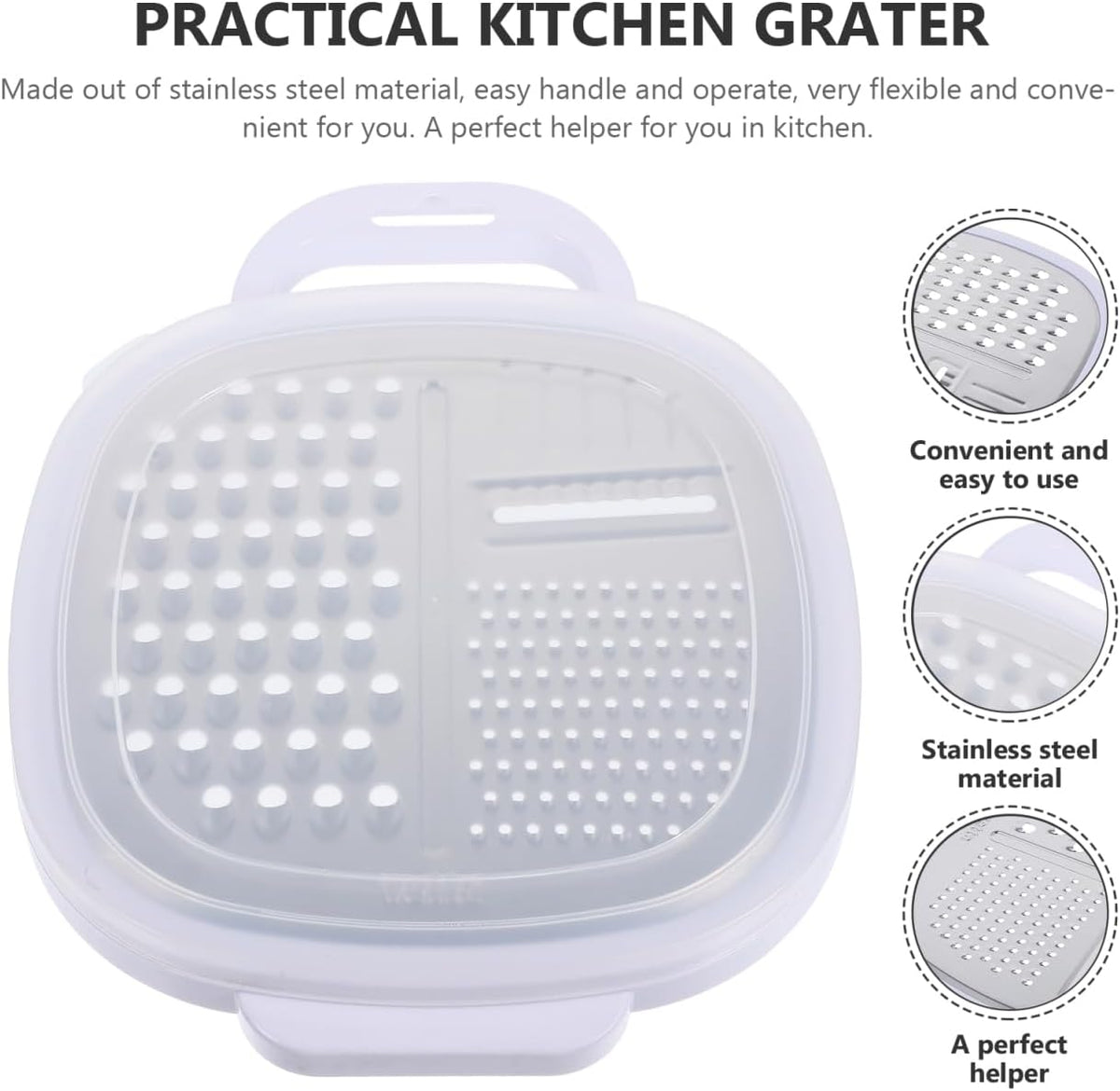 Cheese Grater with Container, Cheese Grater with Handle for Kitchen Box
