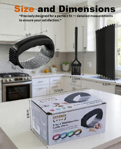 Garlic Press Rocker – Stainless Steel Garlic Mincer and Crusher with Ergonomic Handle – Easy to Use, Clean & Store – Perfect Kitchen Gadget for Cooking Lovers