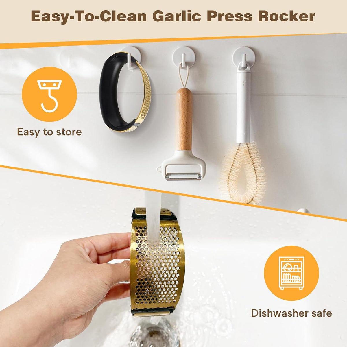 Garlic Press Rocker Set -304 Stainless Steel Premium
