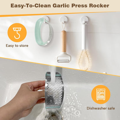 Garlic Press Rocker Set -304 Stainless Steel Premium