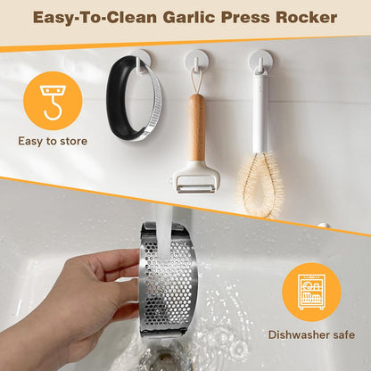 Garlic Press Rocker Set -304 Stainless Steel Premium