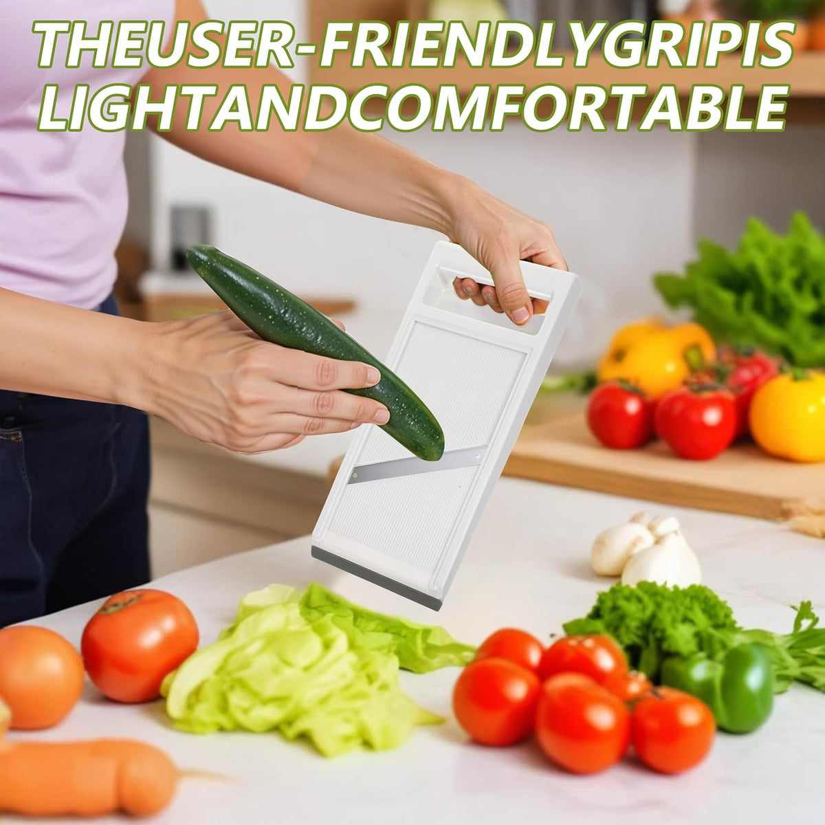 Hand Held Mandoline Slicer,Cucumber Clicer Thin for Vegetables
