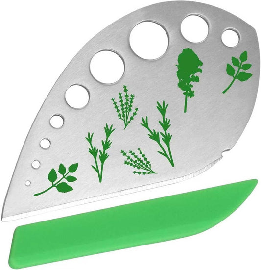 Herb Stripper, Jiaedge Green 9 holes Stainless Steel Kitchen Herbs Leaf Stripping Tool