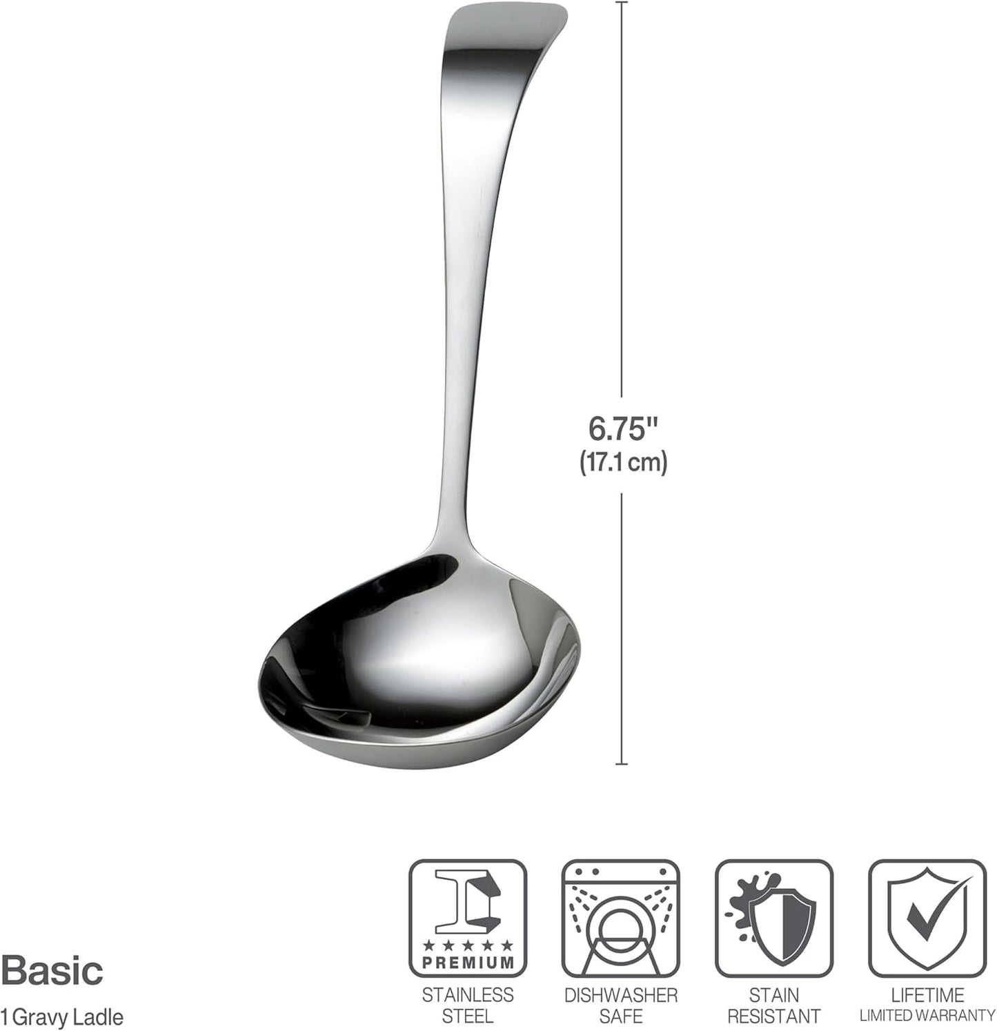 Basic Serving Gravy LadleServing Utensil, Silverware