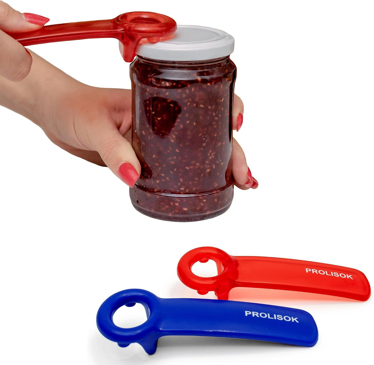 Jar Opener for Seniors with Arthritis, Plastic Jar Lid Opener for Weak Hands, Jar Opener Tool 5.5 inch – Red
