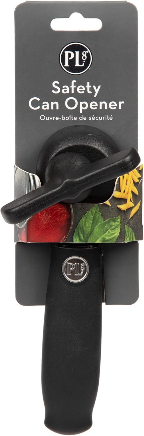 Safety Can Opener - Smooth Edge Manual Can Opener with Ergonomic Handle for Easy Use, Lid Resealable Design, Eliminates Sharp Edges
