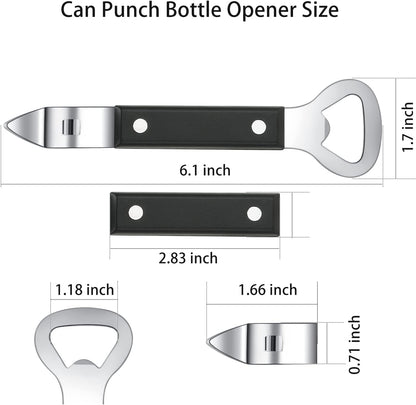 Can Punch Bottle Opener, Manual Stainless Steel Can Opener