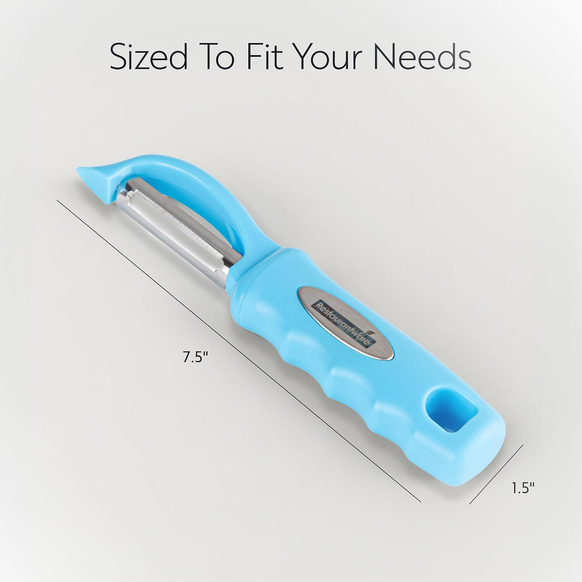 Vegetable Peeler 1 Count 7.5 x 1.5 x 0.5 Inches Stainless Steel Kitchen Peeler With Ergonomic Soft Grip Handle And Swivel Blade, Durable Blue For Fruits And Veggies