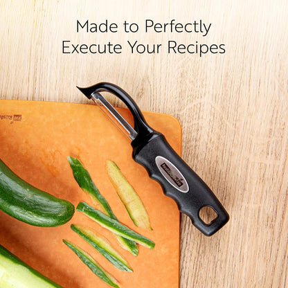 Vegetable Peeler 1 Count 7.5 x 1.5 x 0.5 Inches Stainless Steel Kitchen Peeler With Ergonomic Soft Grip Handle And Swivel Blade, Durable Blue For Fruits And Veggies