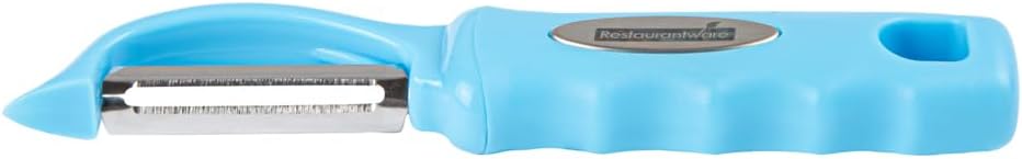 Vegetable Peeler 1 Count 7.5 x 1.5 x 0.5 Inches Stainless Steel Kitchen Peeler With Ergonomic Soft Grip Handle And Swivel Blade, Durable Blue For Fruits And Veggies