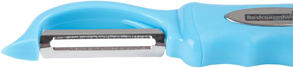 Vegetable Peeler 1 Count 7.5 x 1.5 x 0.5 Inches Stainless Steel Kitchen Peeler With Ergonomic Soft Grip Handle And Swivel Blade, Durable Blue For Fruits And Veggies