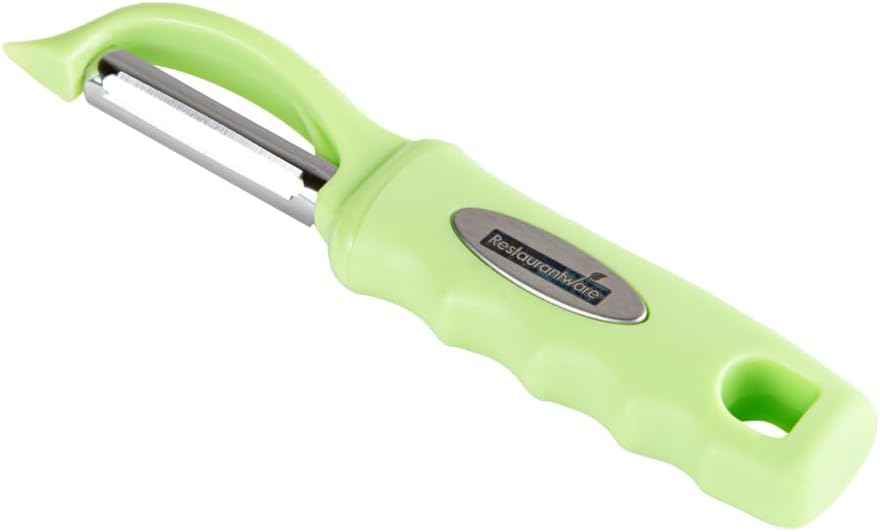 Vegetable Peeler 1 Count 7.5 x 1.5 x 0.5 Inches Stainless Steel Kitchen Peeler With Ergonomic Soft Grip Handle And Swivel Blade, Durable Blue For Fruits And Veggies