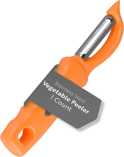 Vegetable Peeler 1 Count 7.5 x 1.5 x 0.5 Inches Stainless Steel Kitchen Peeler With Ergonomic Soft Grip Handle And Swivel Blade, Durable Blue For Fruits And Veggies