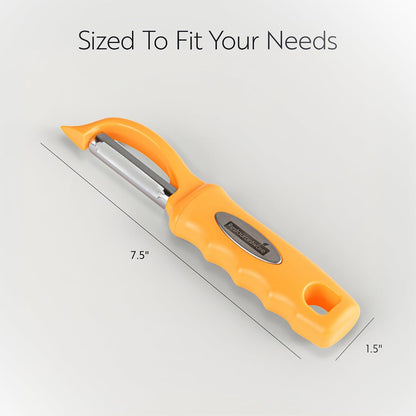 Vegetable Peeler 1 Count 7.5 x 1.5 x 0.5 Inches Stainless Steel Kitchen Peeler With Ergonomic Soft Grip Handle And Swivel Blade, Durable Blue For Fruits And Veggies