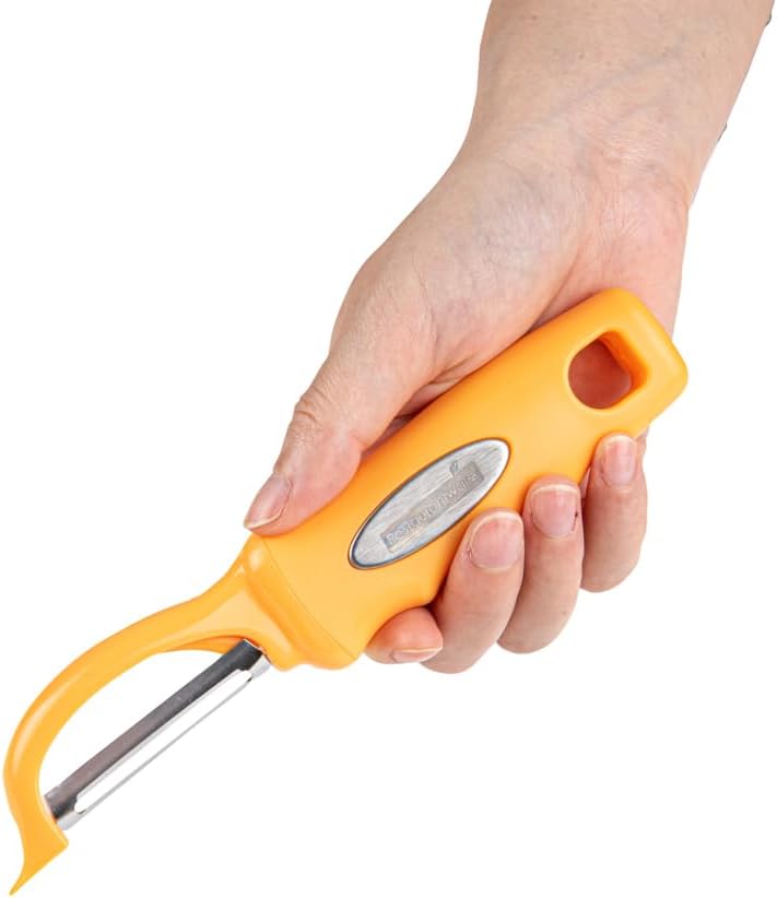 Vegetable Peeler 1 Count 7.5 x 1.5 x 0.5 Inches Stainless Steel Kitchen Peeler With Ergonomic Soft Grip Handle And Swivel Blade, Durable Blue For Fruits And Veggies