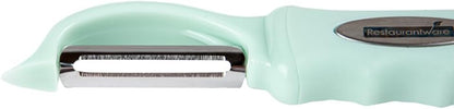 Vegetable Peeler 1 Count 7.5 x 1.5 x 0.5 Inches Stainless Steel Kitchen Peeler With Ergonomic Soft Grip Handle And Swivel Blade, Durable Blue For Fruits And Veggies