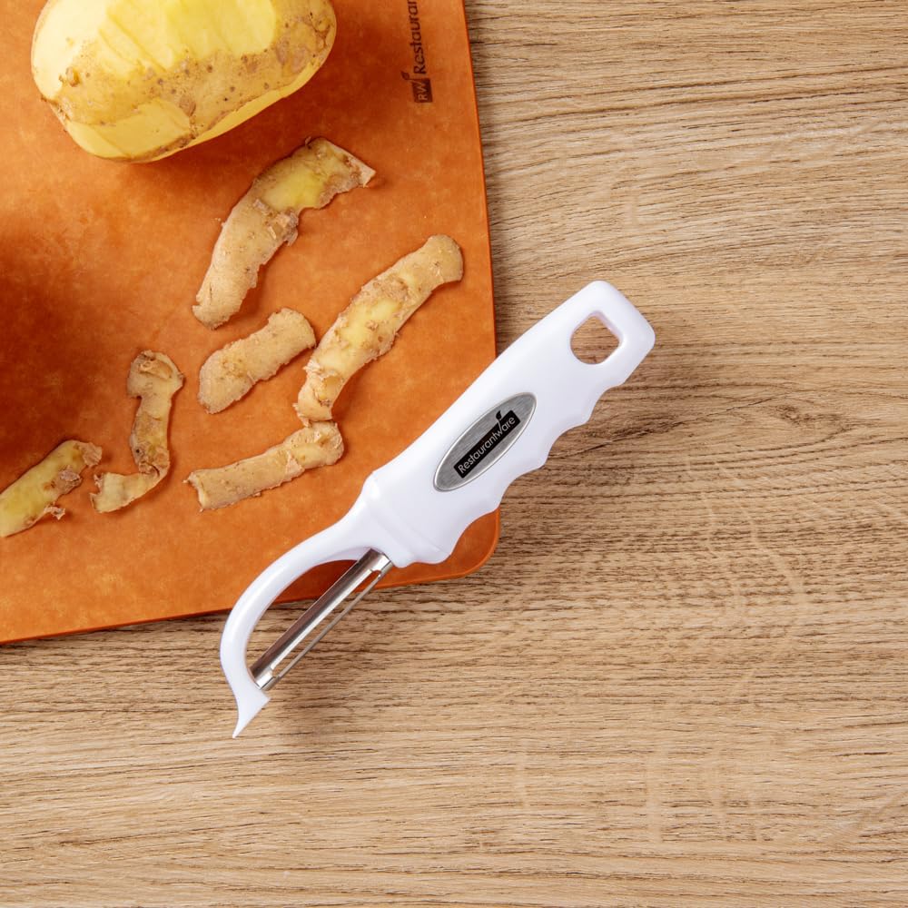 Vegetable Peeler 1 Count 7.5 x 1.5 x 0.5 Inches Stainless Steel Kitchen Peeler With Ergonomic Soft Grip Handle And Swivel Blade, Durable Blue For Fruits And Veggies
