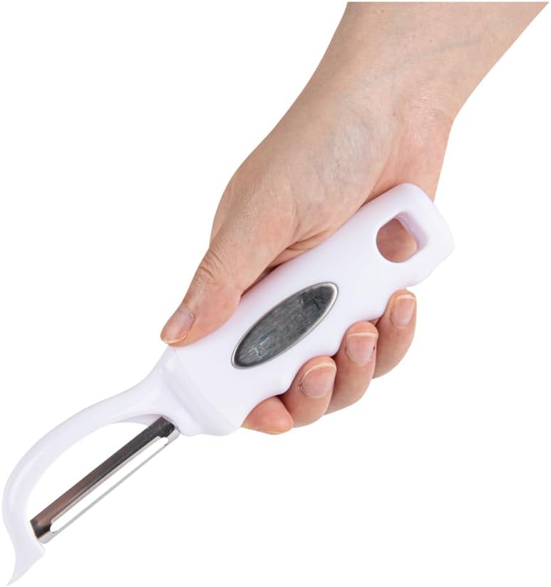Vegetable Peeler 1 Count 7.5 x 1.5 x 0.5 Inches Stainless Steel Kitchen Peeler With Ergonomic Soft Grip Handle And Swivel Blade, Durable Blue For Fruits And Veggies