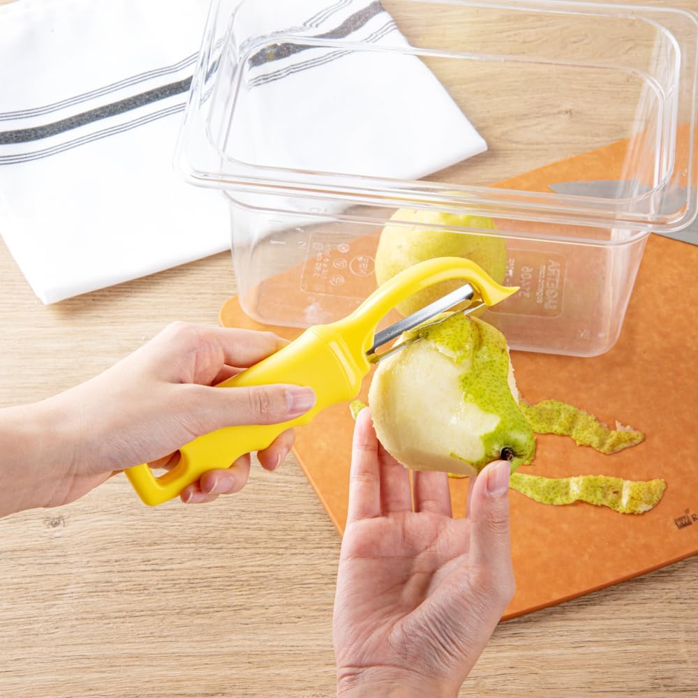 Vegetable Peeler 1 Count 7.5 x 1.5 x 0.5 Inches Stainless Steel Kitchen Peeler With Ergonomic Soft Grip Handle And Swivel Blade, Durable Blue For Fruits And Veggies