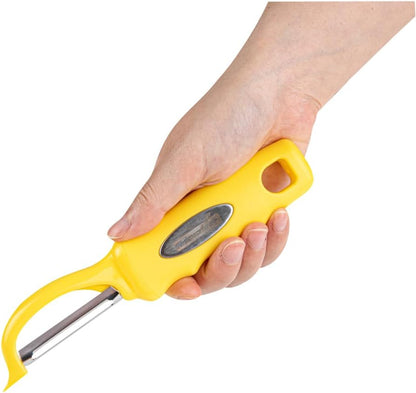 Vegetable Peeler 1 Count 7.5 x 1.5 x 0.5 Inches Stainless Steel Kitchen Peeler With Ergonomic Soft Grip Handle And Swivel Blade, Durable Blue For Fruits And Veggies