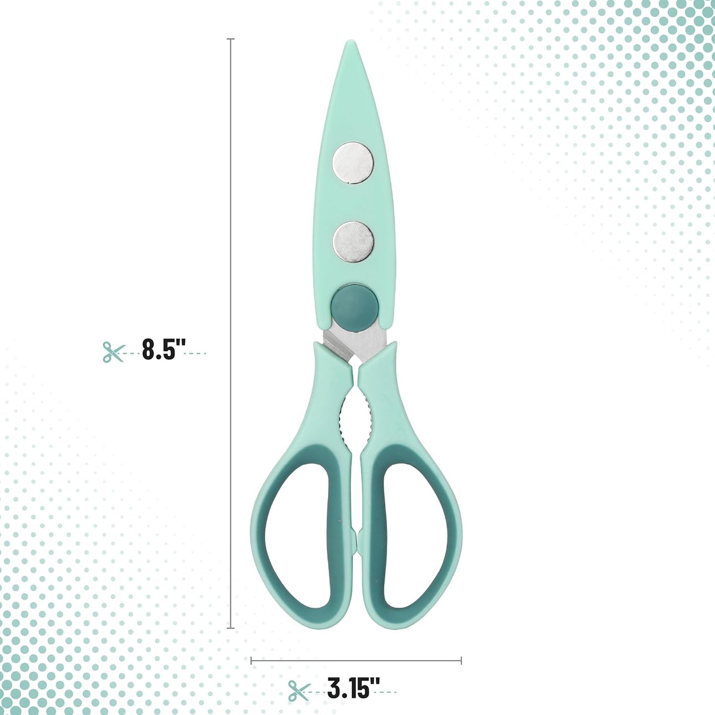 All Purpose Kitchen Shears with Protective Sheath, 8 Inch | Dishwasher Safe, Stainless Steel Food Scissors with Micro-Serrated Blades, Durable Utility Kitchen Shears, Cream & Tan