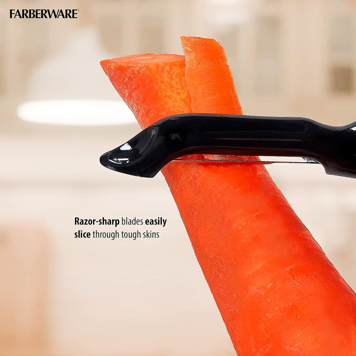 Euro Vegetable Peeler with Soft-Grip Handle, Stainless Steel Blade, Built-In Bud Remover, Dishwasher Safe - Kitchen Peeler for Potatoes, Carrots, and More
