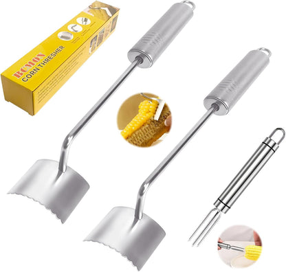 3 Pack Corn Peeler for Corn on the Cob, Stripper, Remover and Holders
