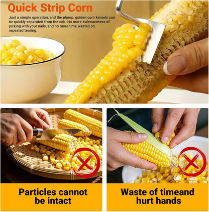 3 Pack Corn Peeler for Corn on the Cob, Stripper, Remover and Holders