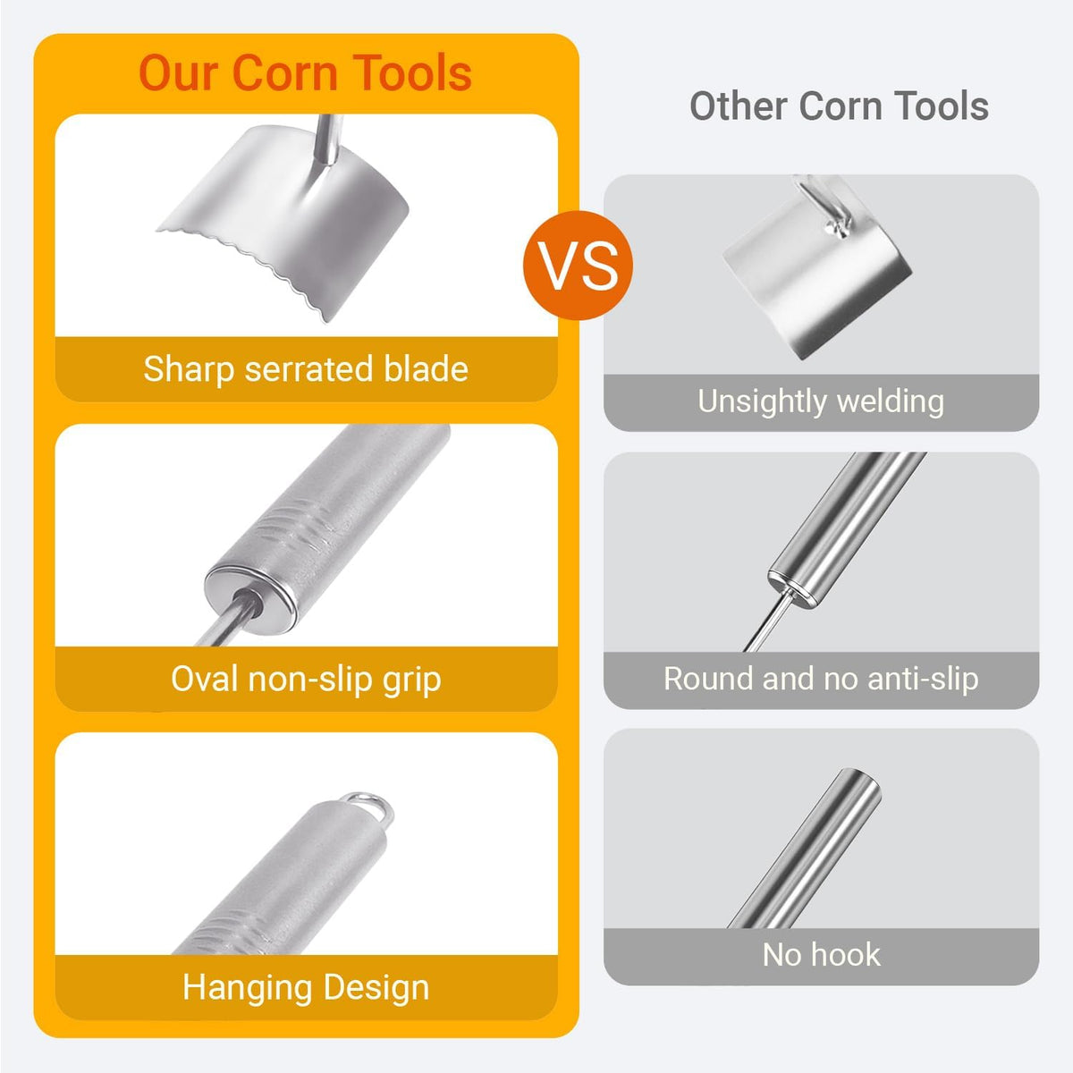 3 Pack Corn Peeler for Corn on the Cob, Stripper, Remover and Holders