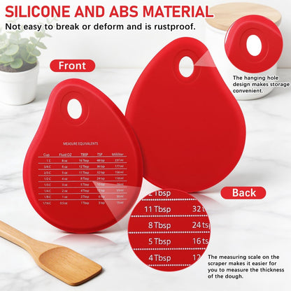 Silicone Dough Scraper Red 4.99", Flexible Bowl Scraper
