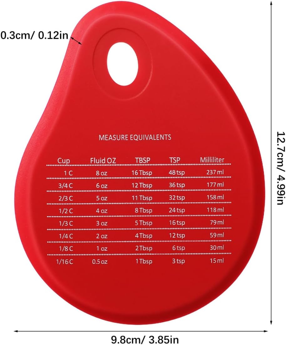 Silicone Dough Scraper Red 4.99", Flexible Bowl Scraper