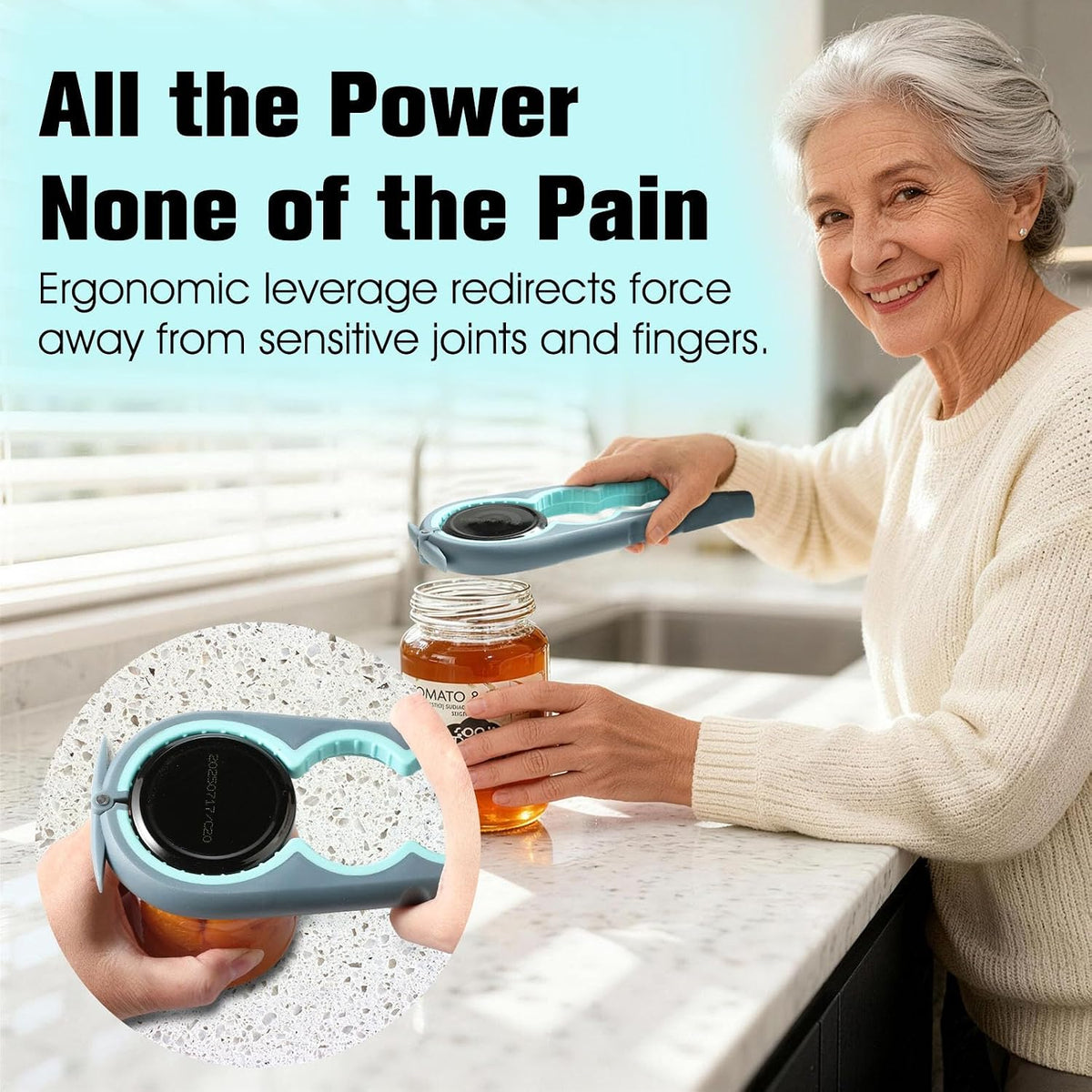 Jar Opener for Weak Hands, Seniors with Arthritis, Blue