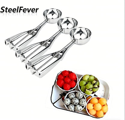 3 Pcs 3 Size Cookie Scoop Set Stainless Steel Ice Cream Scoop (1.6" + 2" + 2.4")