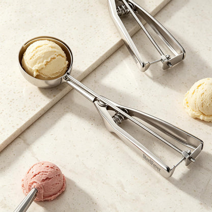 3 Pcs 3 Size Cookie Scoop Set Stainless Steel Ice Cream Scoop (1.6" + 2" + 2.4")