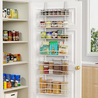 9-Tier Over The Door Pantry Organizer, Pantry Organization and Storage, Black Hanging Basket Wall Spice Rack Seasoning Shelves, Home & Kitchen Bedroom Bathroom House Essentials