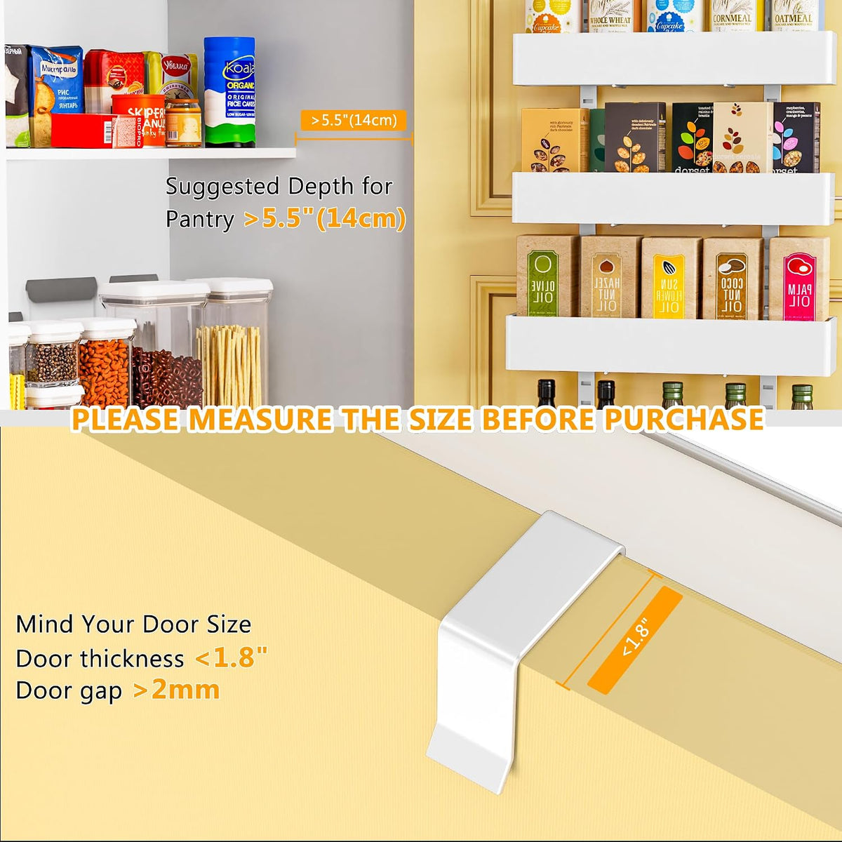 9-Tier Over The Door Pantry Organizer, Pantry Organization and Storage, Black Hanging Basket Wall Spice Rack Seasoning Shelves, Home & Kitchen Bedroom Bathroom House Essentials