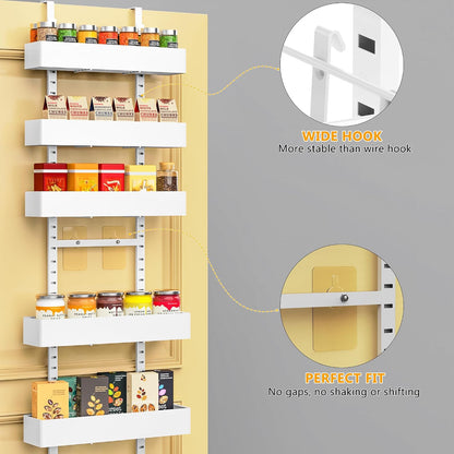 9-Tier Over The Door Pantry Organizer, Pantry Organization and Storage, Black Hanging Basket Wall Spice Rack Seasoning Shelves, Home & Kitchen Bedroom Bathroom House Essentials