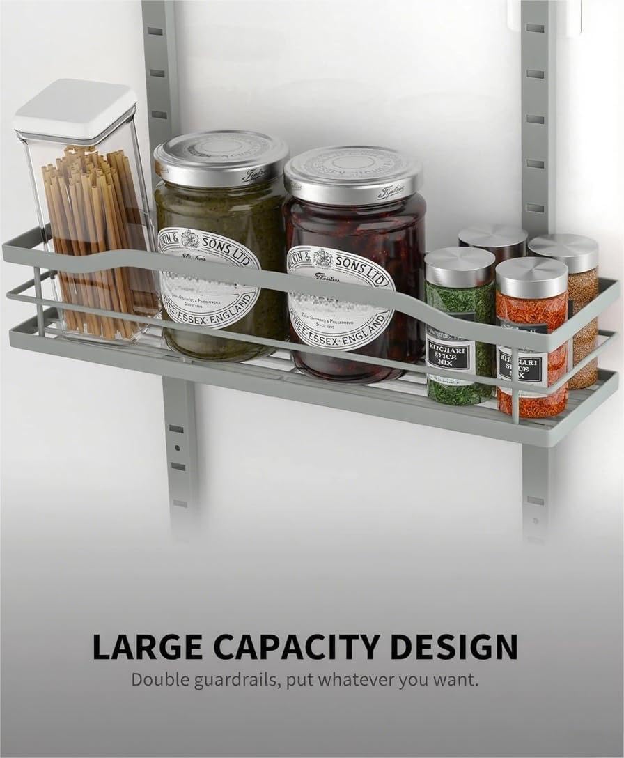 9-Tier Over The Door Pantry Organizer, Pantry Organization and Storage, Black Hanging Basket Wall Spice Rack Seasoning Shelves, Home & Kitchen Bedroom Bathroom House Essentials