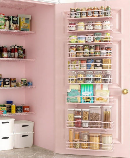 9-Tier Over The Door Pantry Organizer, Pantry Organization and Storage, Black Hanging Basket Wall Spice Rack Seasoning Shelves, Home & Kitchen Bedroom Bathroom House Essentials