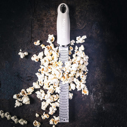 Zester Grater in Cashmere Beige for Citrus Fruits, Hard Cheese, Ginger, Chocolate and Nutmeg with Fine Stainless Steel Blade - Made in USA