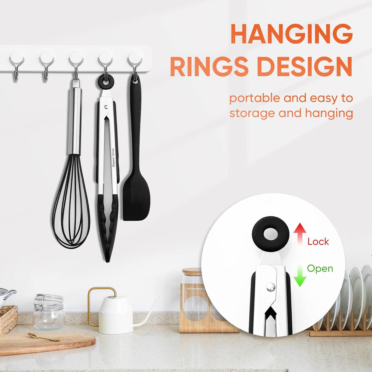 3PCS Silicone Cooking Utensil Set,Non Stick Kitchen Tool, Black
