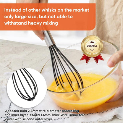 3PCS Silicone Cooking Utensil Set,Non Stick Kitchen Tool, Black