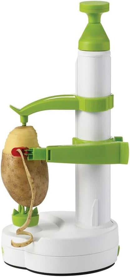 Rotato Manual Peeler, 4 Spare Blades, Thumb Knife, Green/White