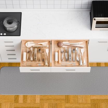 Acrylic Clear Expandable Kitchen Utensil Drawer Organizer and Silverware Organizer,BPA FREE Adjustable Silverware Tray for Drawer Cutlery,Spatula,Tools,Flatware Organizers,Fork and Spoon Holder