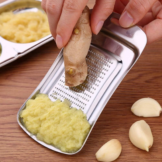 Ginger Grater, Thicken Stainless Steel Ginger Grater Wasabi Garlic Grinding Tools Cheese Grater Not Easily Deformed Garlic Masher,Dishwasher Safe