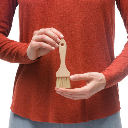 Pastry Brushes Set with Untreated Beechwood Handles, 4 Different Sizes, Multi-purpose Brushes with Natural Boar Bristles for Basting, Glazing and More, Made in Germany