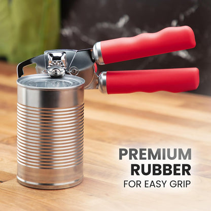 Manual Can Opener Heavy Duty Patented Stainless Steel, Ruby - Colors A