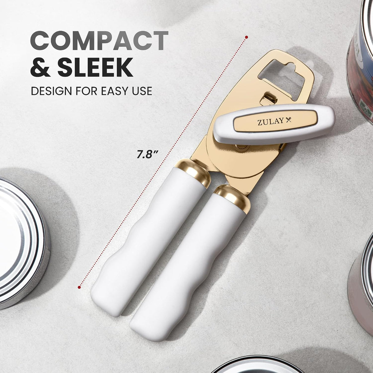 Manual Can Opener Heavy Duty Patented Stainless Steel, Ruby - Colors A